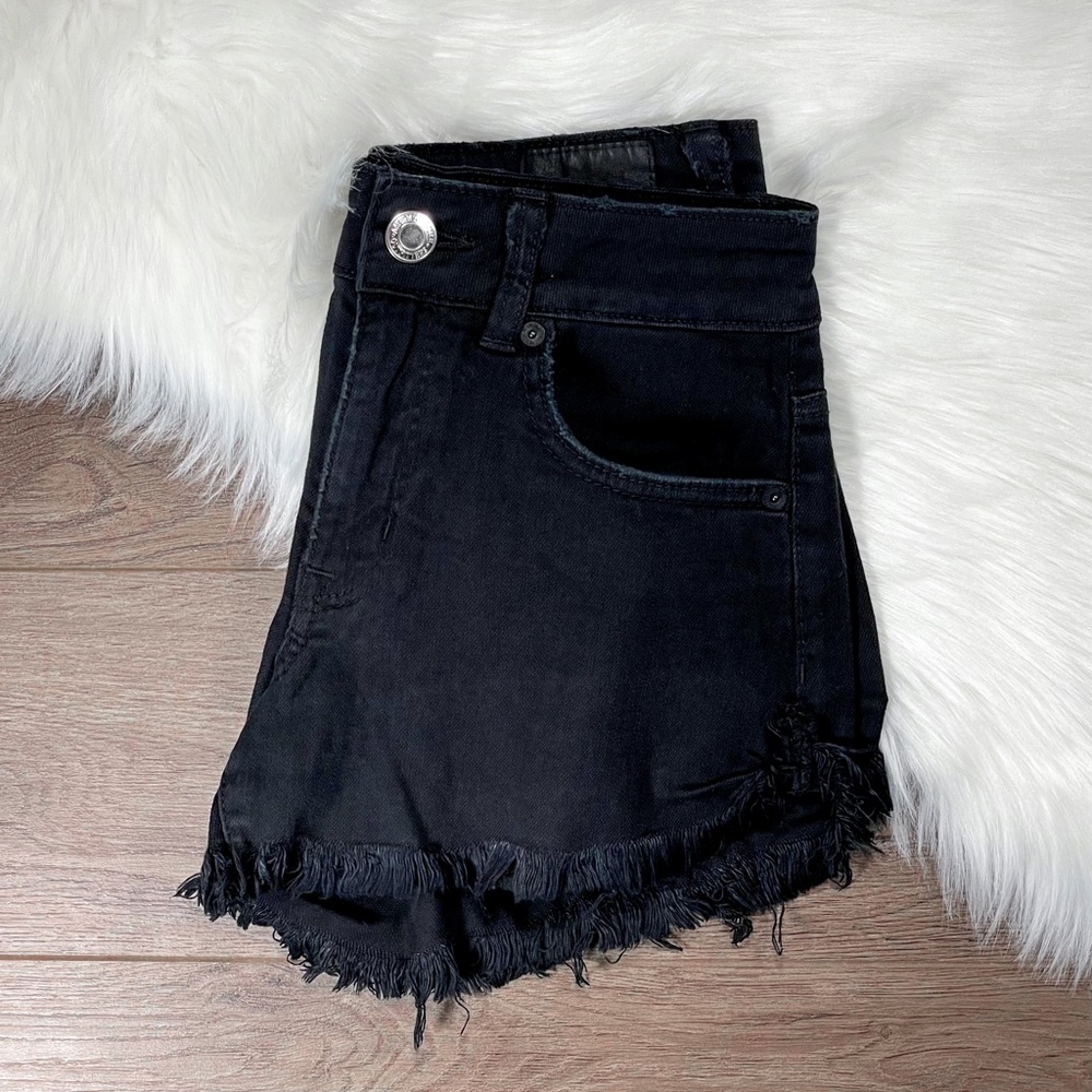 AE | High-Rise Frayed Denim Festival Short